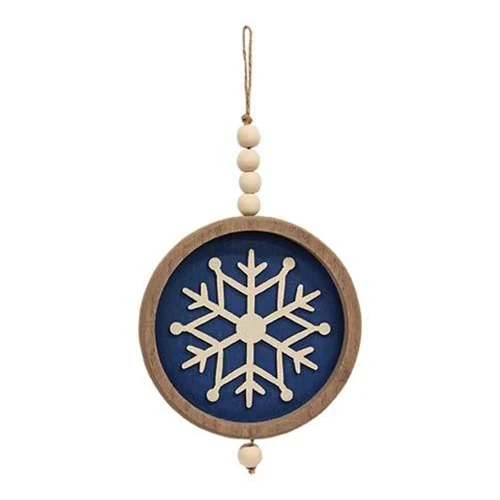 ๐ Set of 2 Snowflake Beaded Round Ornaments - Image 3