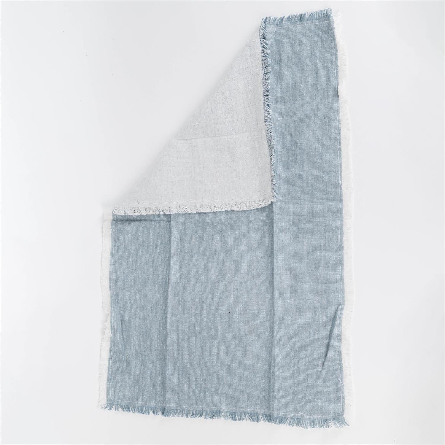 Set of 2 Soft Blue Chambray Tea Towels - Image 3