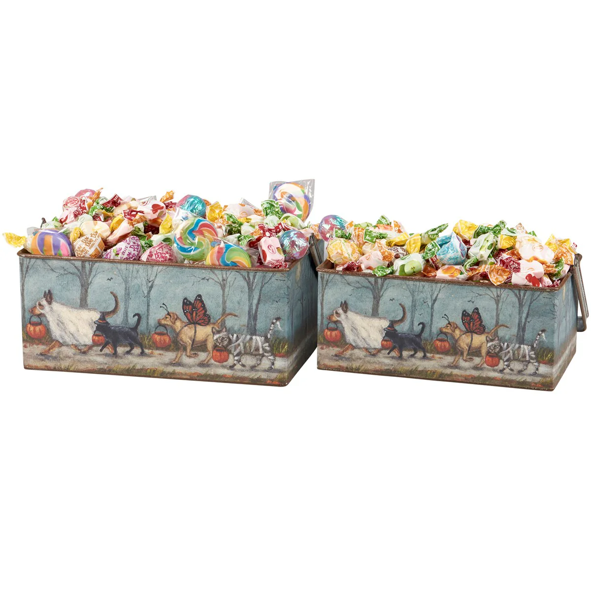 Set of 2 Spooky Pet Parade Metal Bin Set - Image 5