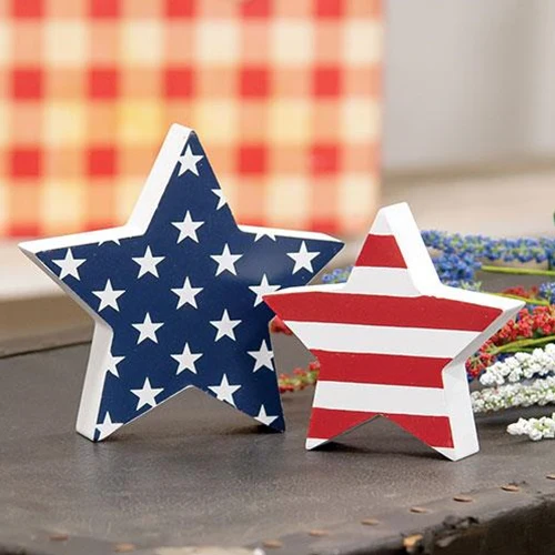 Set of 2 Stars & Stripes Star Sitters