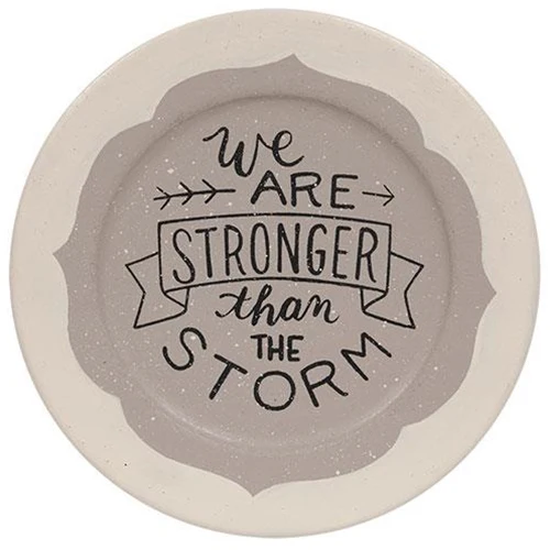 Set of 2 Stronger Than the Storm Decorative Inspirational Plates - Image 2
