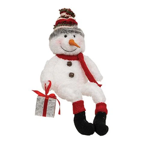 Set of 2 Stuffed Fleece Snowman Sitters - Image 3