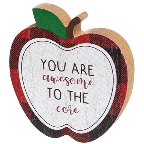 Set of 2 Teacher Work of Heart Apple Blocks - Image 4