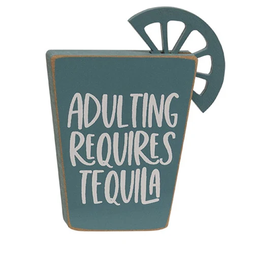 Set of 2 Tequila Words Block Sitter Signs - Image 3