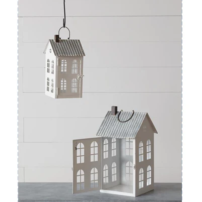Set of 2 Tin Houses with Corrugated Metal Roof