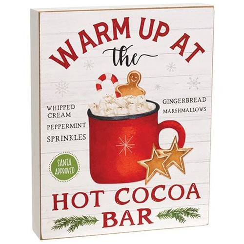 ๐ Set of 2 Tis the Season For Hot Cocoa Red Truck 9.75" Signs - Image 4