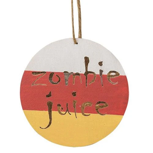 Set of 2 Trick or Drink Zombie Juice Wine Bottle Ornaments - Image 4