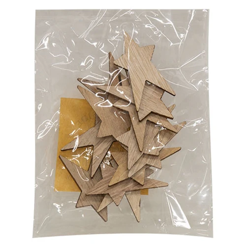💙 Set of 12 Unfinished Wooden Primitive Stars 1.5" H - Image 3