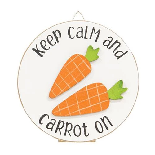Set of 2 Veggie Puns Corn & Carrots Mini Round Easel Signs - Image 3