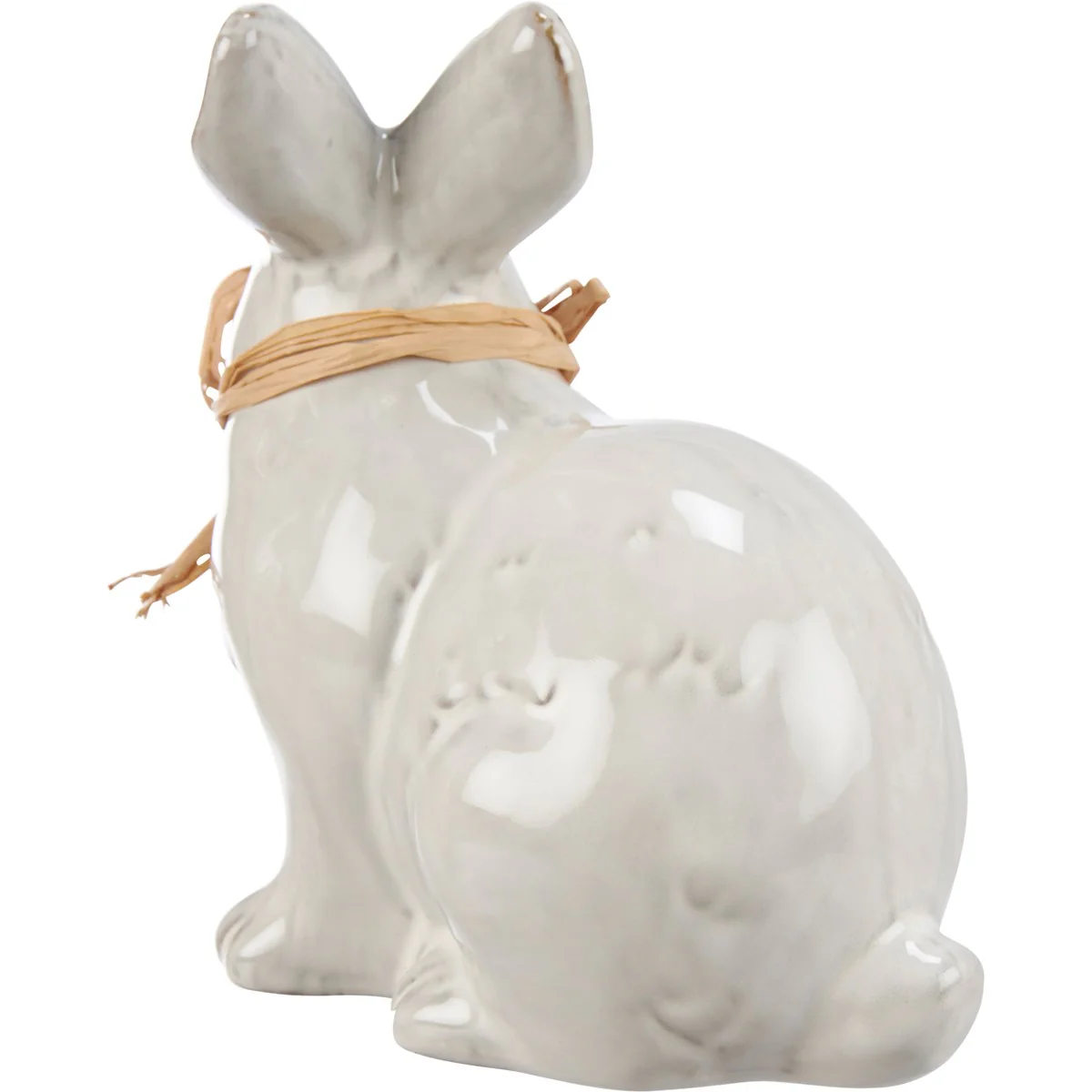 Set of 2 White Bunnies Ceramic Figures - Image 4