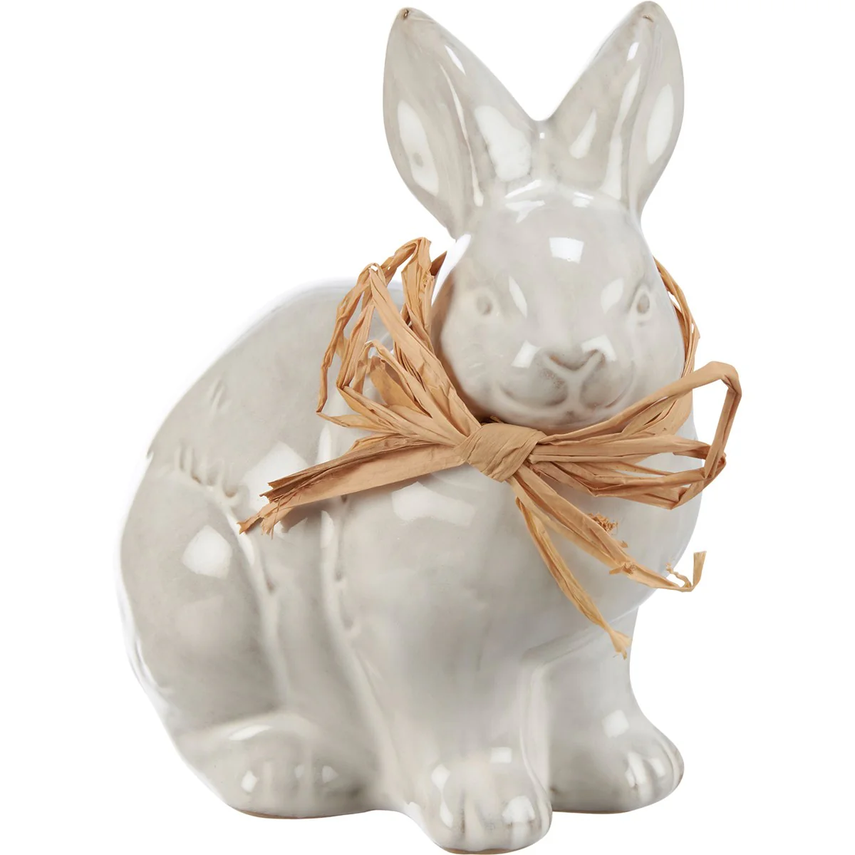 Set of 2 White Bunnies Ceramic Figures - Image 6