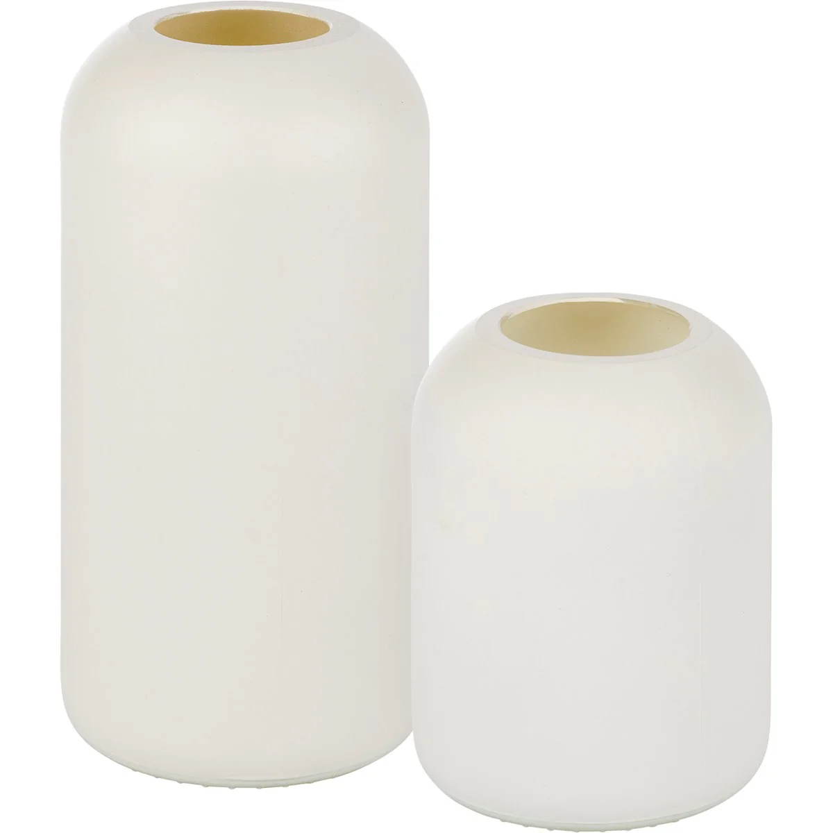 Set of 2 White Cylindrical Vases 5" 8" - Image 6