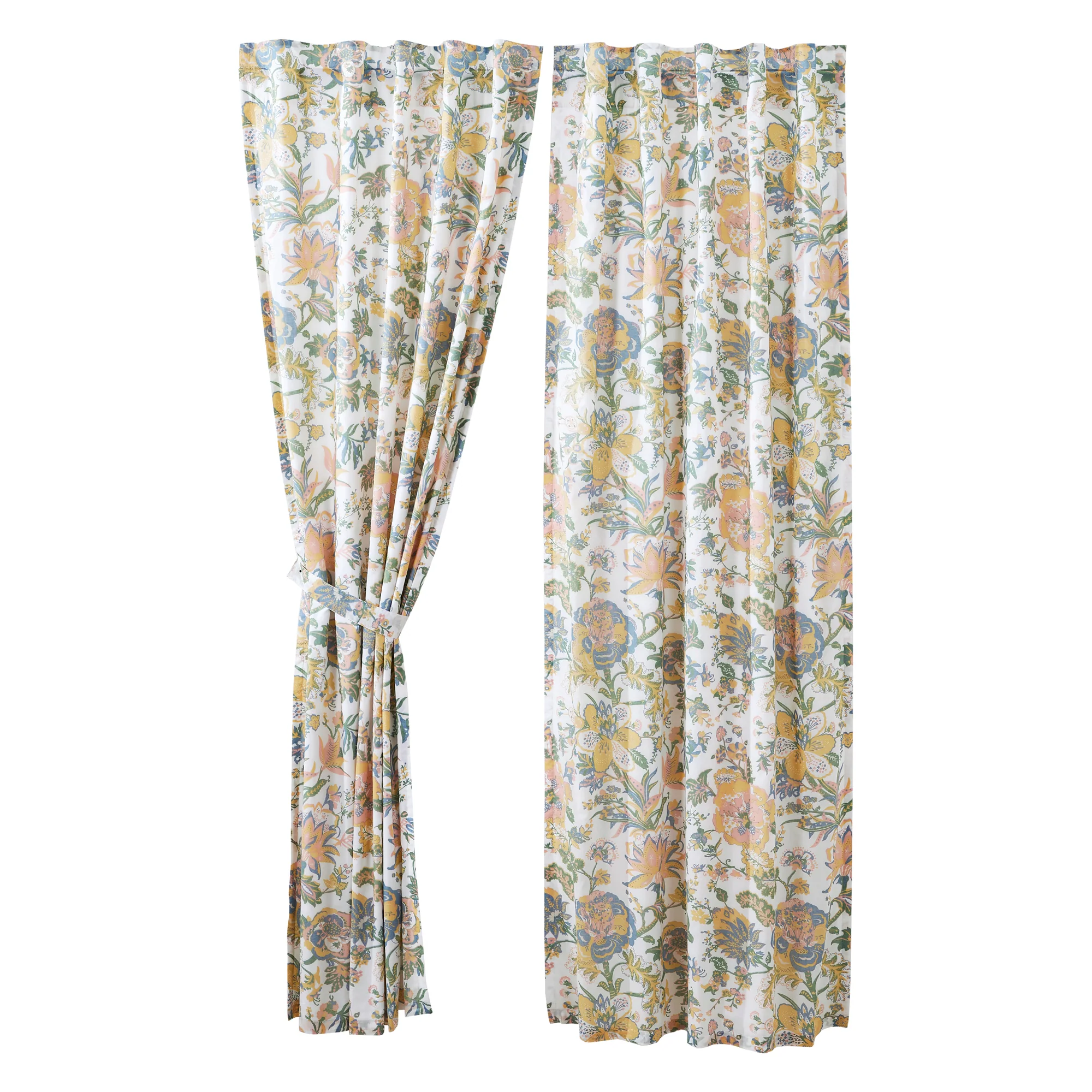 Set of 2 Wilder Cottage Floral Curtain Panels 84" x 40" - Image 3