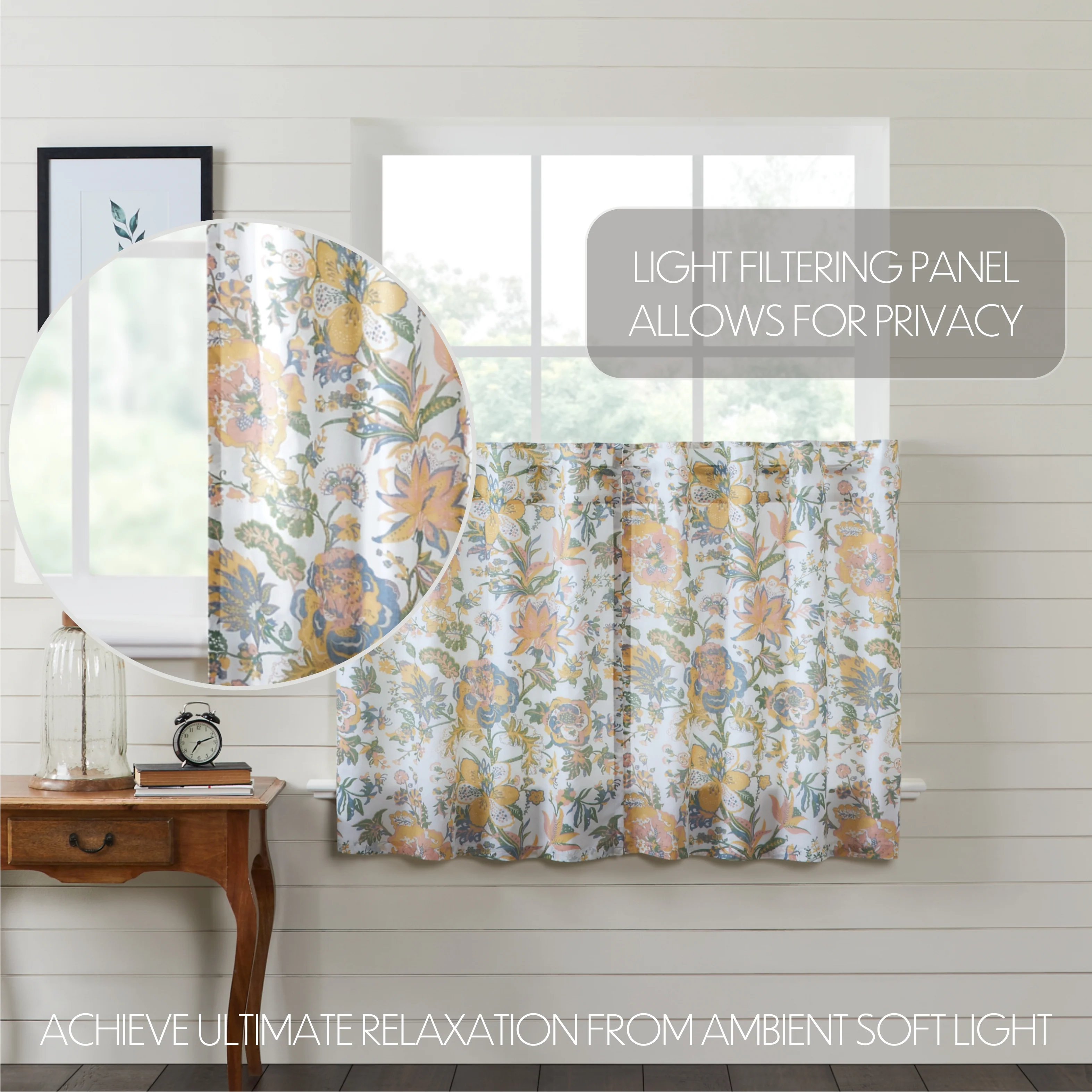 Set of 2 Wilder Floral Tier Curtains 36" x 36" - Image 7