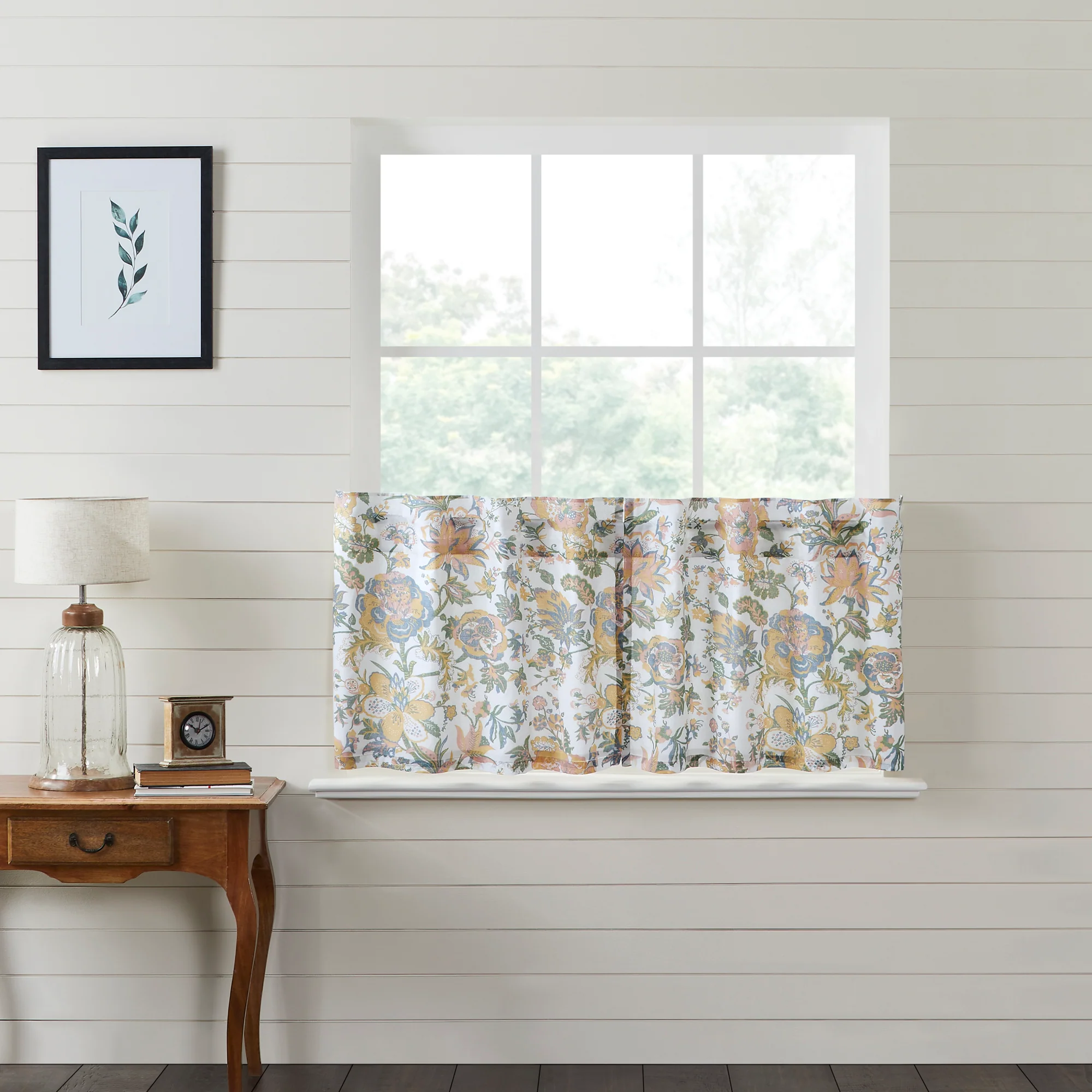 Set of 2 Wilder Floral Tier Curtains L24" x W36"