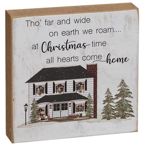 Set of 2 Winter Time House Square Block Signs - Image 4