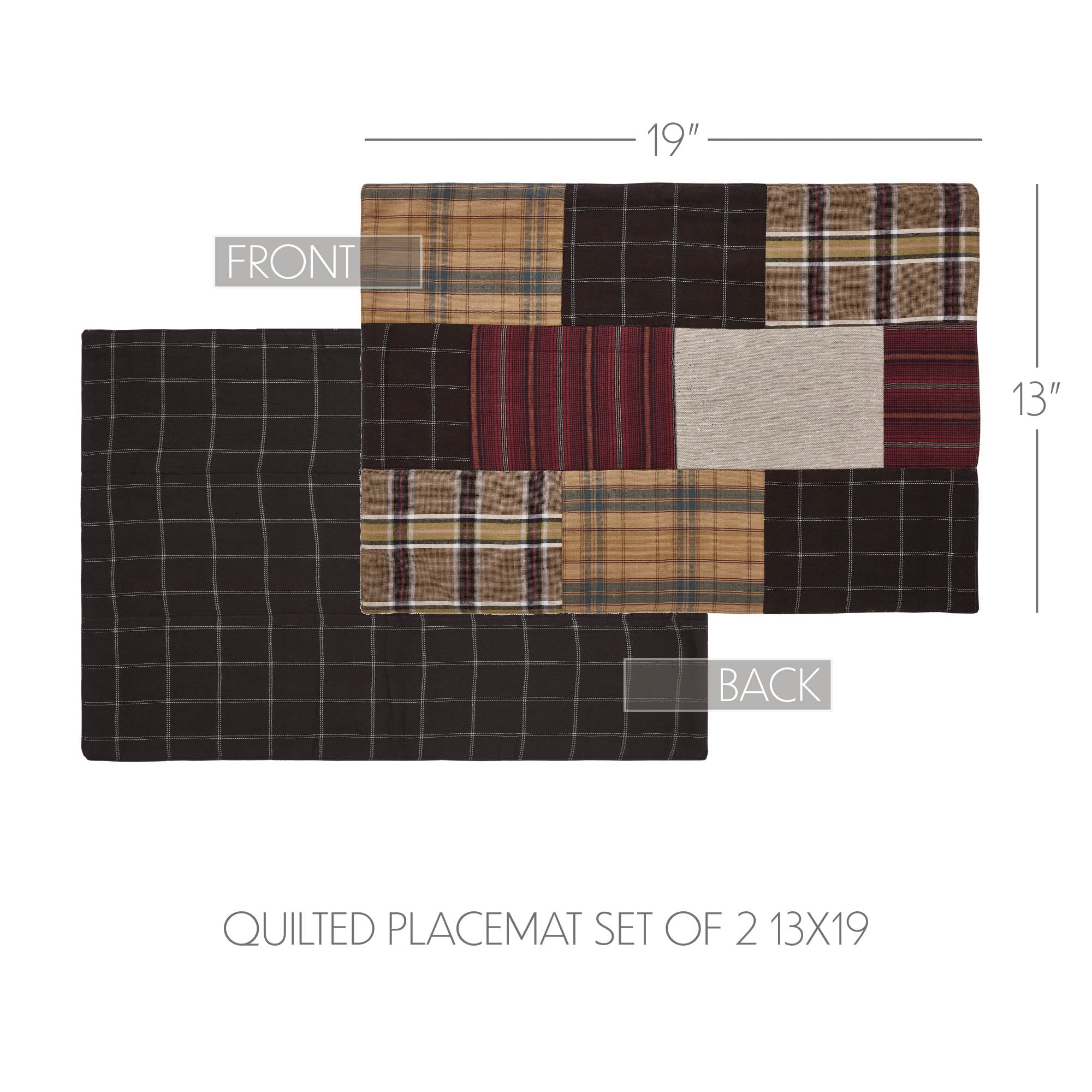 Set of 2 Wyatt Quilted Placemats - Image 2
