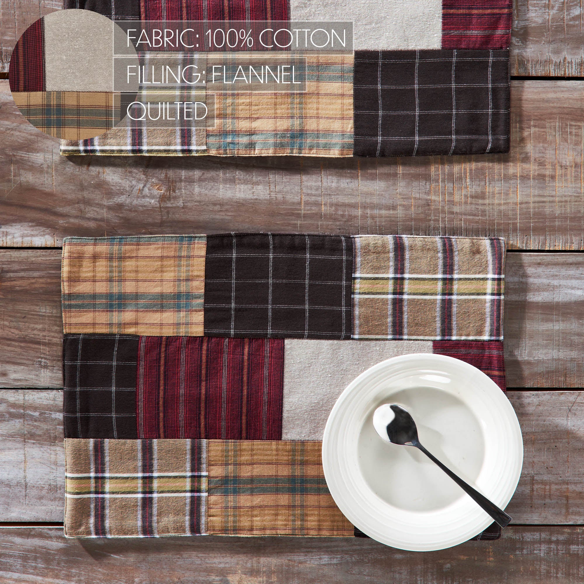 Set of 2 Wyatt Quilted Placemats - Image 5