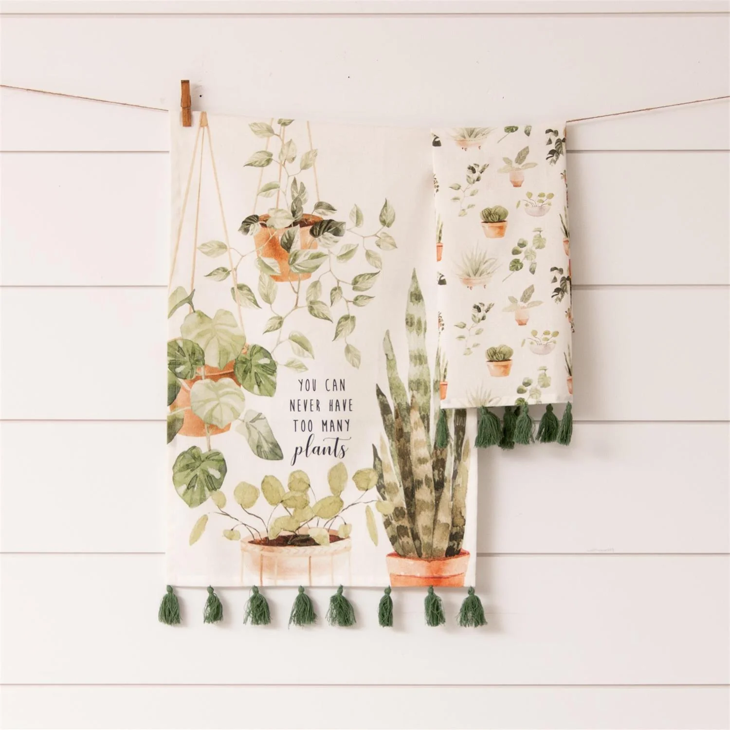 Set of 2 You Can Never Have Too Many Plants Kitchen Towels - Image 2