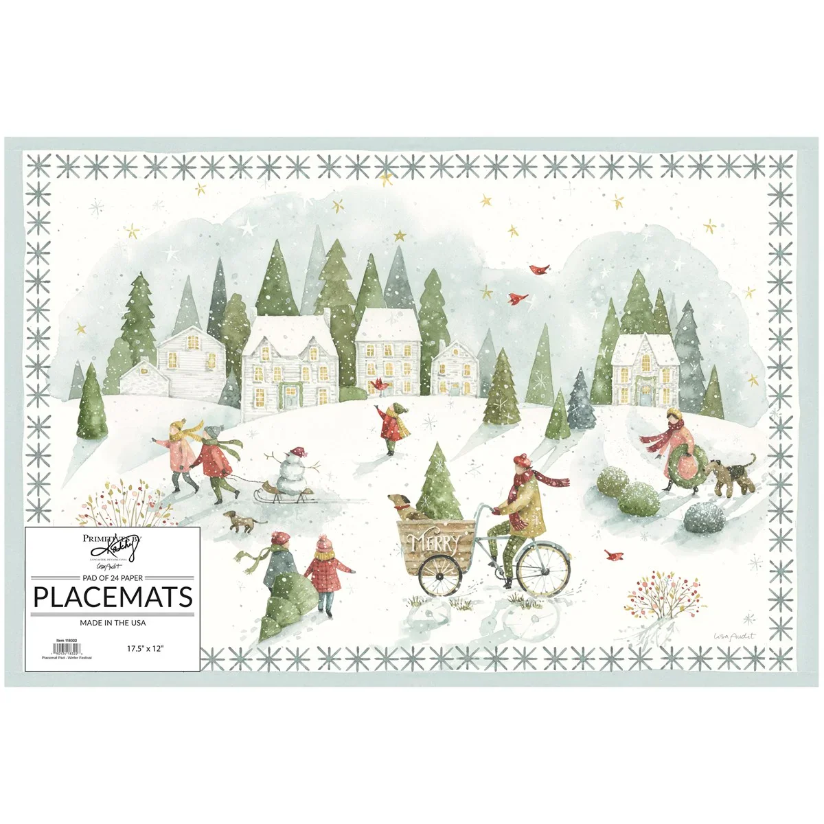 Set of 24 Winter Wonderland Christmas Paper Placemat Pad - Image 2