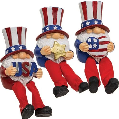 💙 Set of 3 Americana Gnomes with Dangle Legs