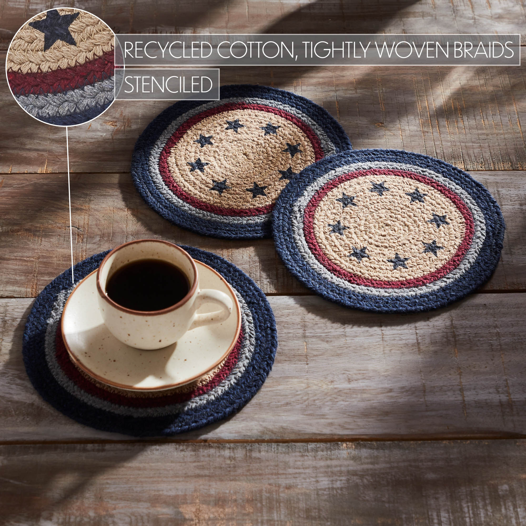 Set of 3 Americana Stencil Stars 8" Trivet - Image 5