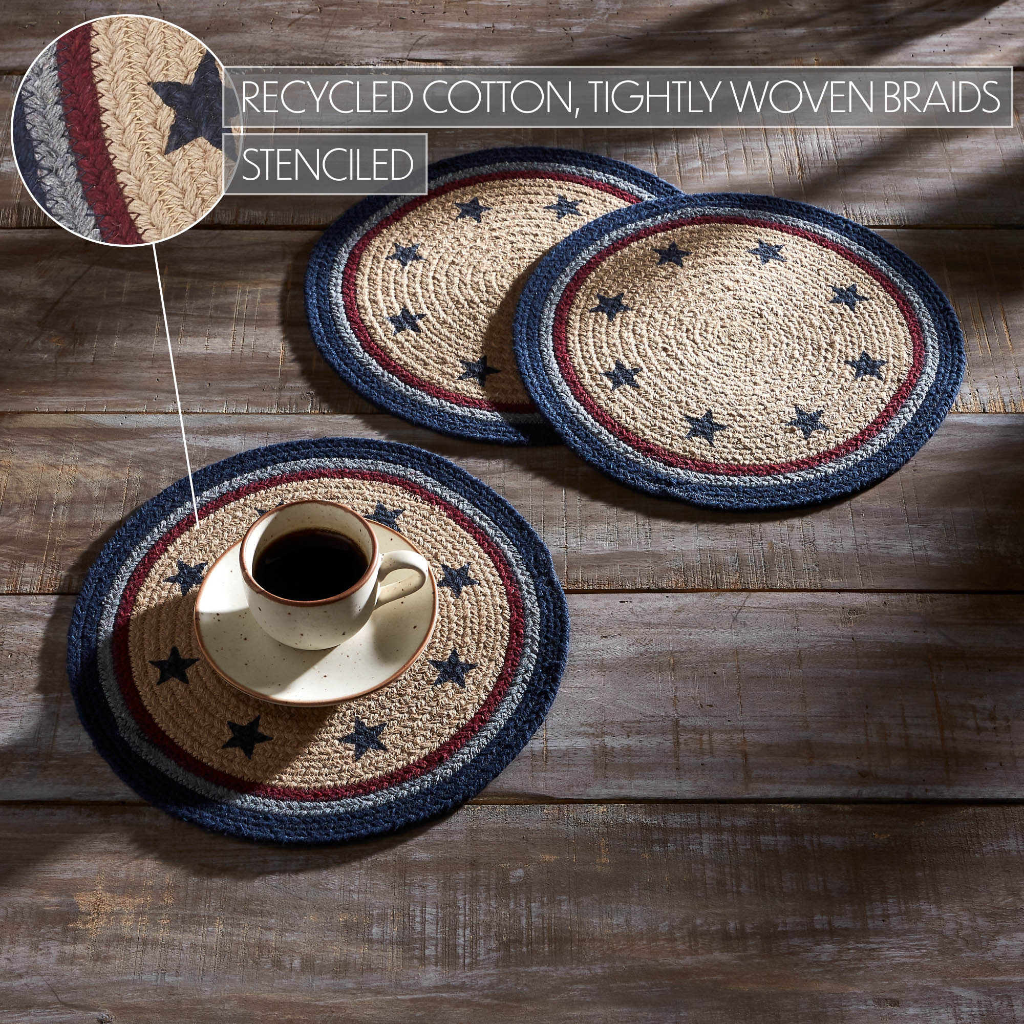 Set of 3 Americana Trivet Stencil Stars 12 inch Diameter - Image 5