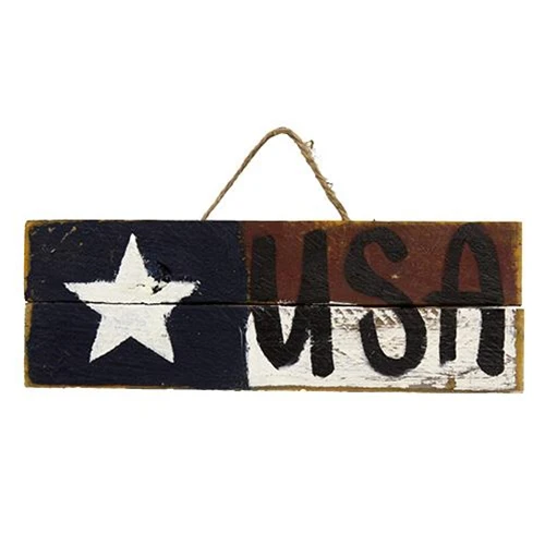 Set of 3 Americana USA 1776 Liberty Lath Hanging Signs - Image 2