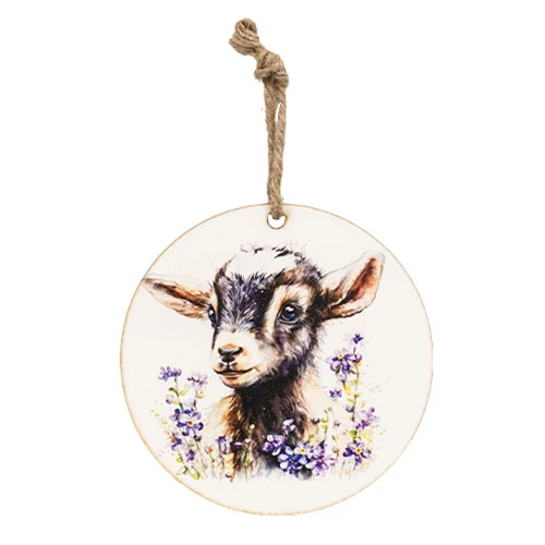 Set of 3 Baby Goat Portrait Round Ornaments - Image 2