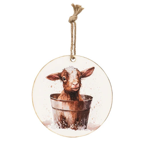 Set of 3 Baby Goat Portrait Round Ornaments - Image 3