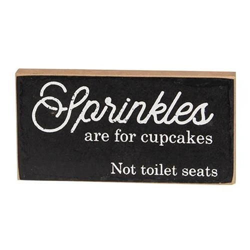 Set of 3 Bathroom Block Signs Guest Bathroom and Sprinkles - Image 4