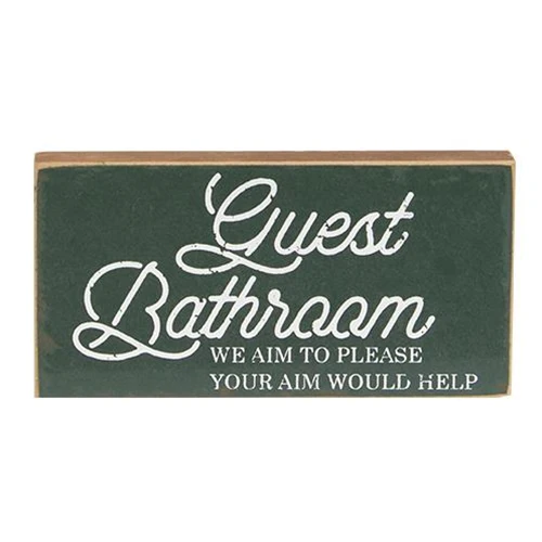 Set of 3 Bathroom Block Signs Guest Bathroom and Sprinkles - Image 5