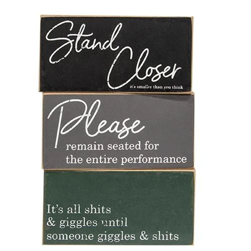 Set of 3 Bathroom Instructions Block Signs - Image 2