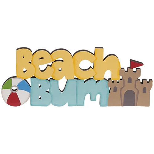 Set of 3 Beach Bum Just Beachy Wooden Word Sitters - Image 3