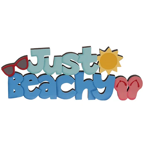 Set of 3 Beach Bum Just Beachy Wooden Word Sitters - Image 5