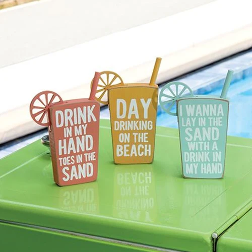 Set of 3 Beach Drink Block Sitter Signs - Image 5