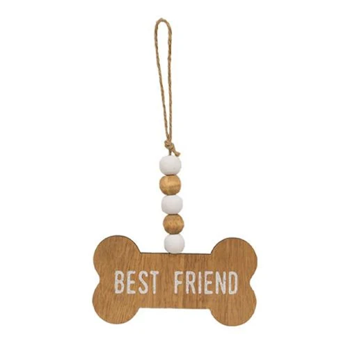 Set of 3 Beaded Bone Ornaments - Dog Mom, Best Friend, I Love My Dog - Image 4