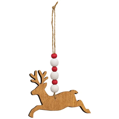Set of 3 Beaded Jumping Reindeer Ornaments - Image 2
