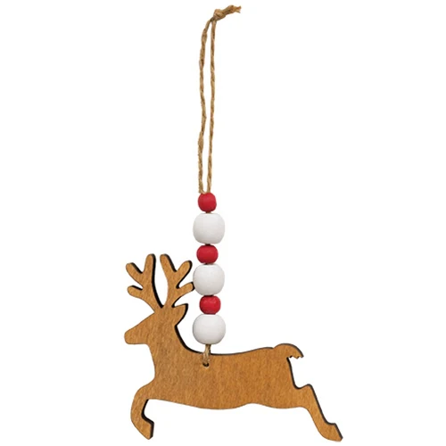 Set of 3 Beaded Jumping Reindeer Ornaments - Image 3