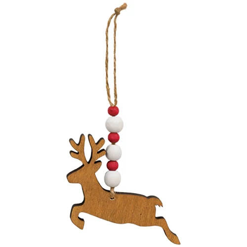 Set of 3 Beaded Jumping Reindeer Ornaments - Image 4