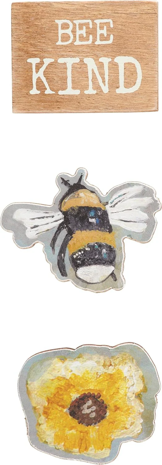 Surprise Me Sale 🤭 💙 Set of 3 Bee Kind and Flower Magnet Set - Image 3