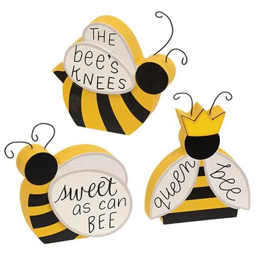 💙 Set of 3 Bee Sayings Chunky Sitter Signs