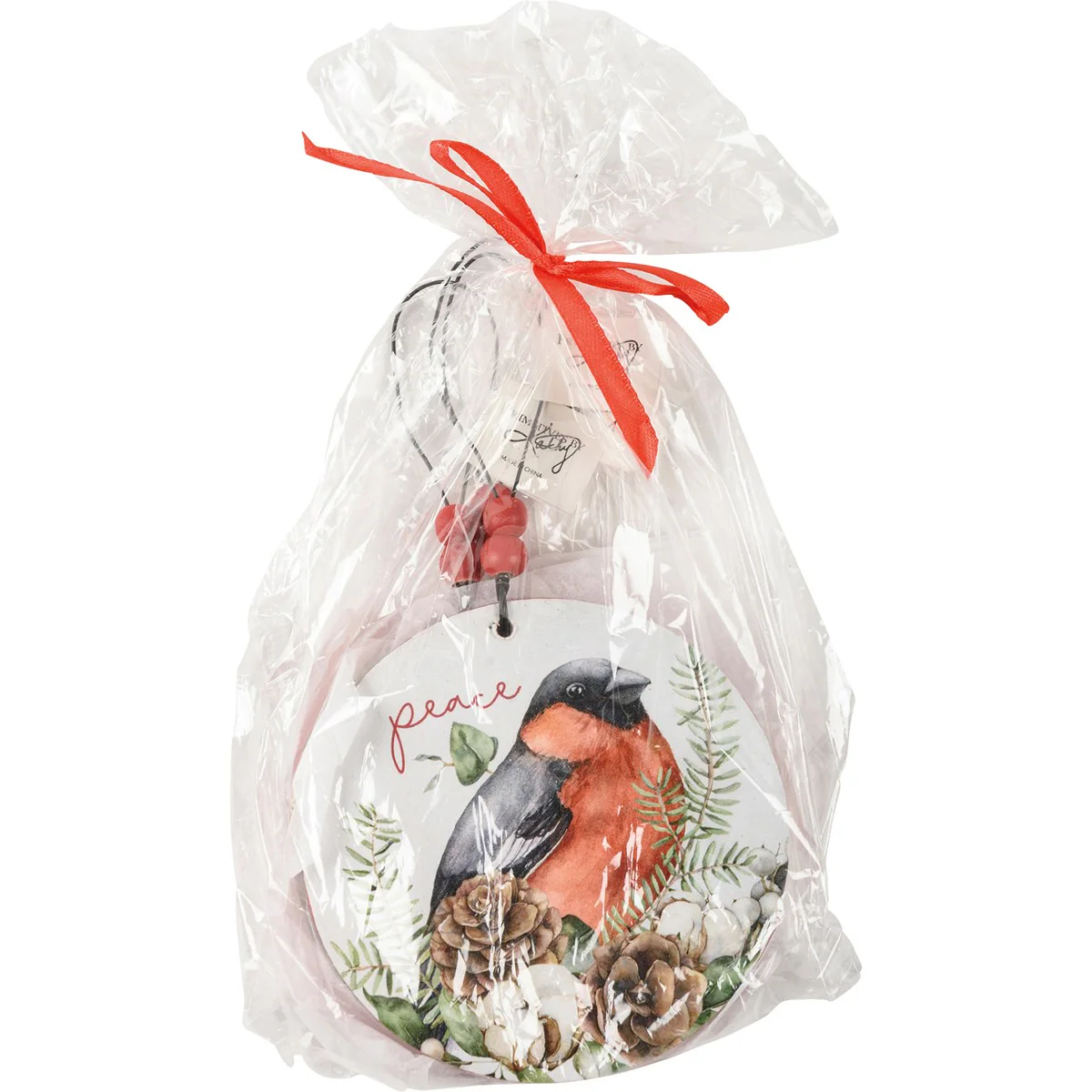 Set of 3 Birds Joy Peace Hope Wooden Ornament Set - Image 8
