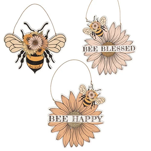 ๐ Set of 3 Blessed Bee Flower Ornaments