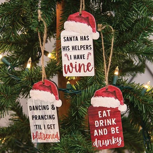 ๐ Surprise Me Sale ๐คญ ๐ Set of 3 Blitzened Wine Tag Ornaments - Image 5