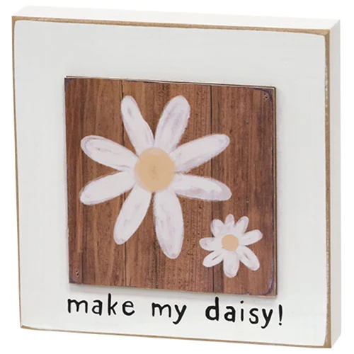 Set of 3 Bloom As You Are Daisy Layered 4.5" Block Signs - Image 3