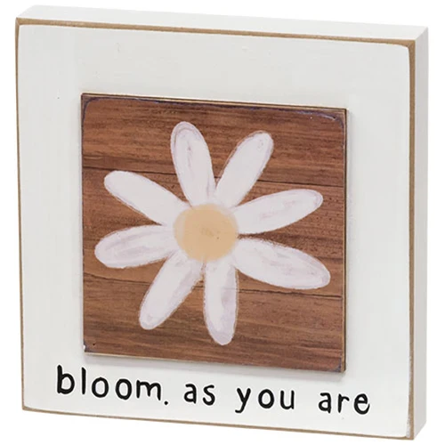 Set of 3 Bloom As You Are Daisy Layered 4.5" Block Signs - Image 4