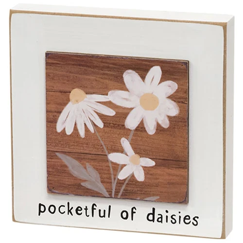 Set of 3 Bloom As You Are Daisy Layered 4.5" Block Signs - Image 5