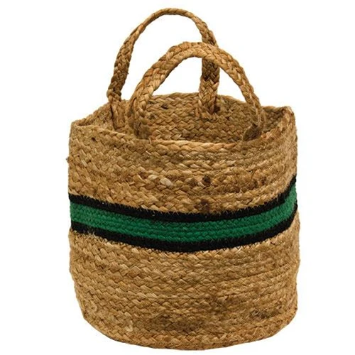 Set of 3 Bold Striped Jute Basket Containers - Image 2