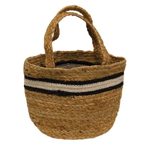 Set of 3 Bold Striped Jute Basket Containers - Image 4